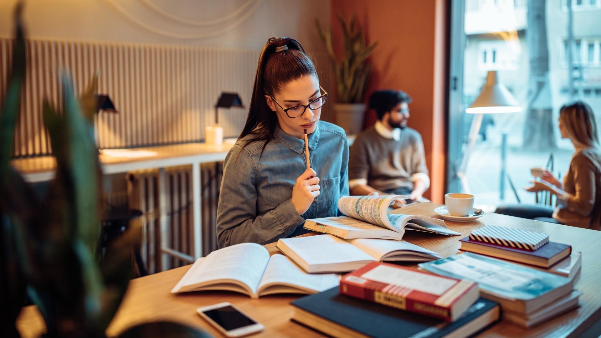 Woman studying